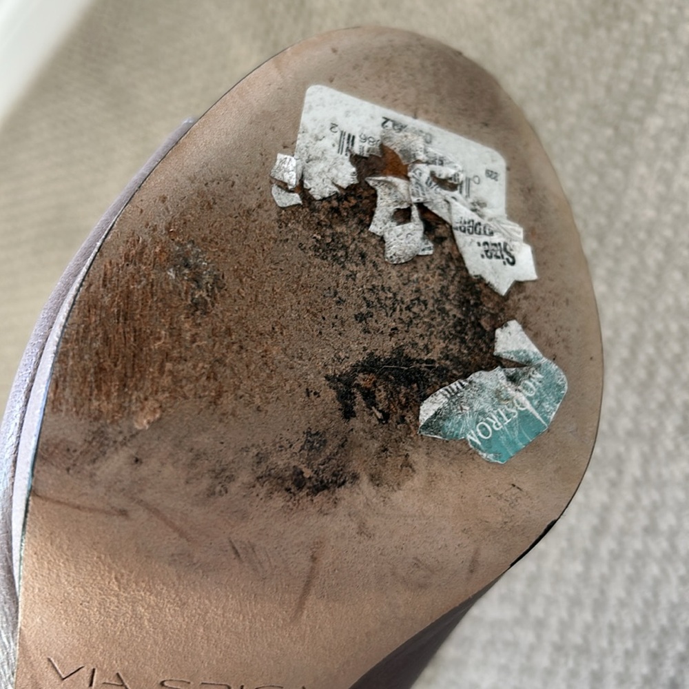 Via Spiga Chic Taupe Open-Toe Heels - Picture 7 of 10